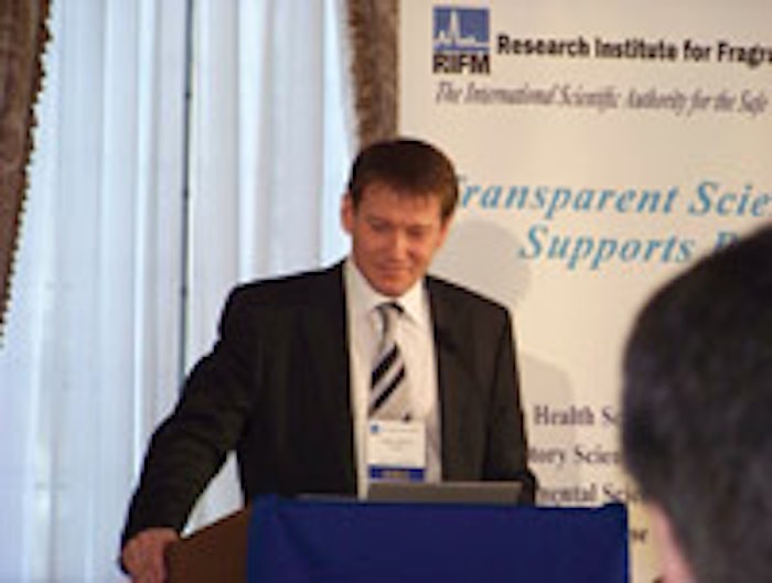 Simon Medley (BASF), chairman of RIFM, addressing the 44th annual meeting.