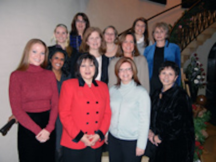 Front row, from left: Kathryn Bardsley (IFF), Anne Marie Api (RIFM), Carol Nieman (PepsiCo), and Dolores Avezzano (Cargill Flavor Systems); Middle row, from left: Alpa Roman (FFS), Joanne Kennedy (IFF), Nancy Poulos (Kerry Ingredients & Flavours), and Helen Feygin (Intuiscent LLC); Back row, from left: Gillian Bleimann (Berje Inc.), June Burkhardt (Independent), Amy Marks-McGee (Trendincite LLC), and Celine Roche (Mane US)
