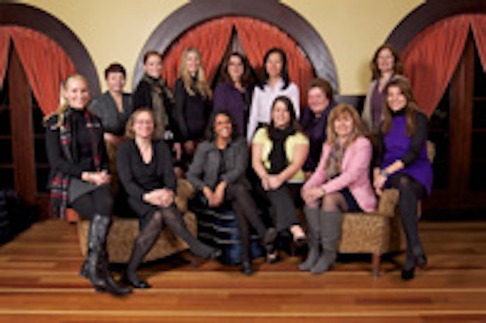 Front row, from left: Gillian Bleimann (Berje), Amy Marks-McGee (Trendincite LLC), Alpa Roman (Flavor & Fragrance Specialties), Erica Lermond (The John D. Walsh Company), Bea Hornedo (Bontoux) and Celine Roche (Mane USA) Back row, from left: Dolores Avezzano (Kerry Ingredients & Flavours), Kathryn Bardsley (IFF), Jeanine Pedersen (Takasago International), June Burkhardt (JC Burkhardt Consulting), Joan Huang (Symrise), Patricia Halle (Ungerer & Co.) and Joanne Kennedy (IFF)