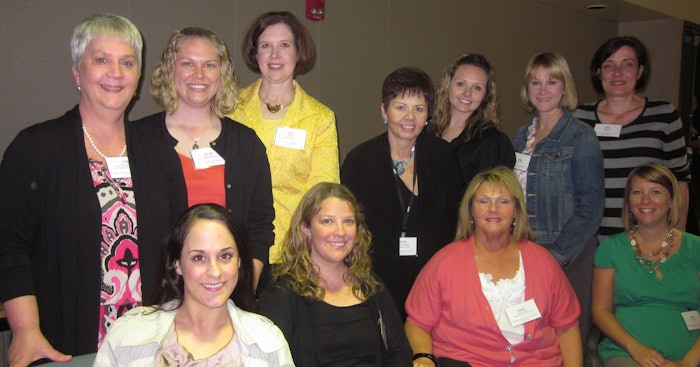 Back row, left to right: Lisa Sanders, Kathy Miller, Lois Ehlers, Dolores Avezzano, Melissa Pfennig, Meg Pineault, Inke Sexton Front row, left to right: Megan Fisher, Carrie Jaeger, Karen DeWit, Jamie Crosby