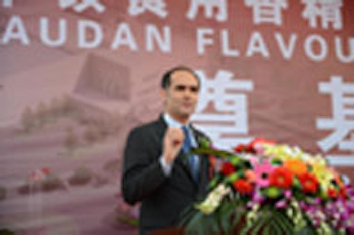 Gilles Andrier at the groundbreaking ceremony for Givaudan's Nantong savory facility