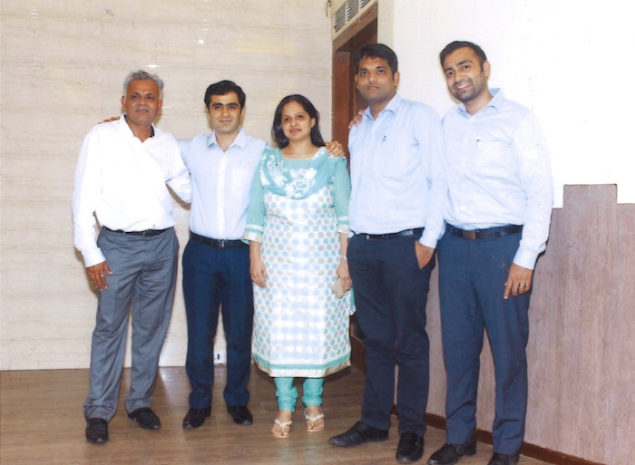 From left to right: Hasmukh Patel, Kamlesh Hinduja, Nivedita Assar, Tarun Rawji, Dharmesh Hemani