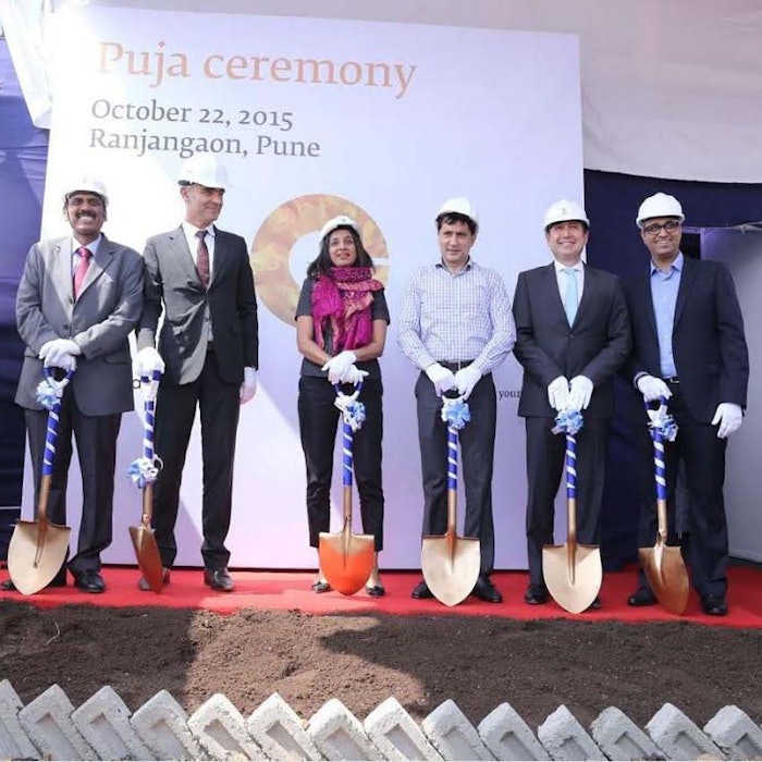 Senior Givaudan representatives and local dignitaries pictured at the foundation laying ceremony for the new Givaudan flavours facility in Pune.