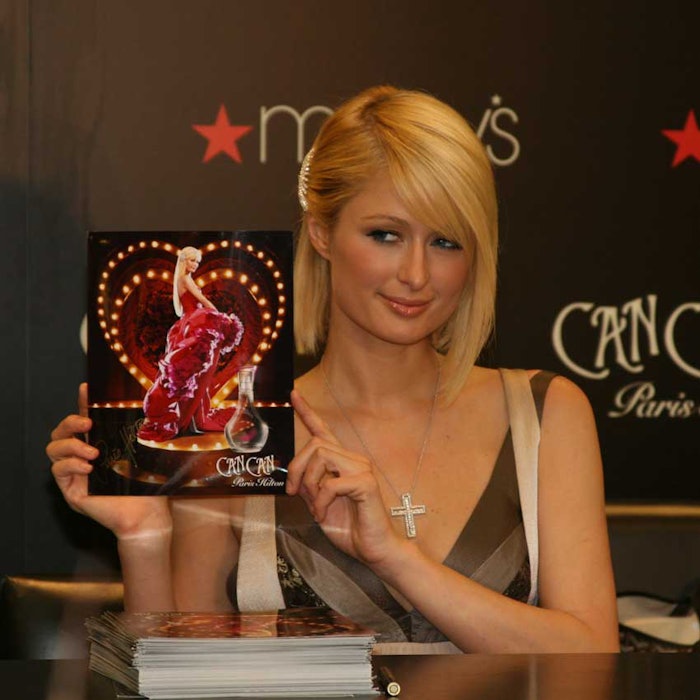 Paris Hilton introducing her perfume 'Can Can' in 2007.