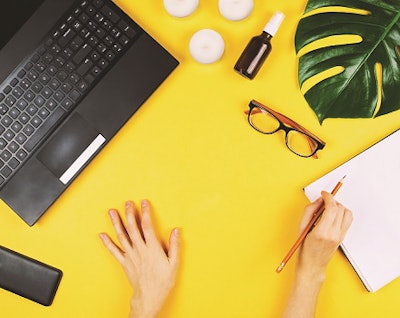 A person working on a laptop