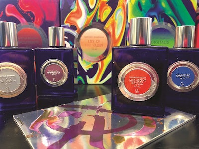 A grouping of perfume