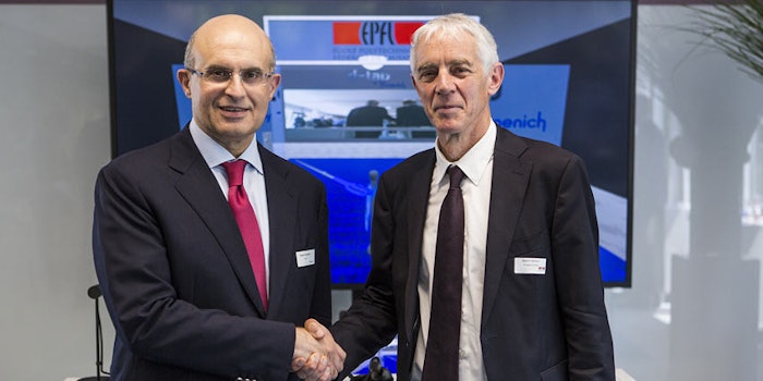 From left: Gilbert Ghostine, CEO, Firmenich and Martin Vetterli, president of EPFL