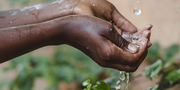 Water Climate Change Symbol: Handful Of Water Scarcity for Child