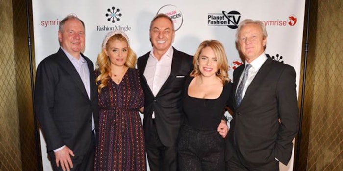 Achim Daub of Symrise, lifestyle and wellness influencer Daphne Oz, Coty’s Edgar Huber, actress and influencer Renée Willet and Daniel Rachmanis of Estee Lauder