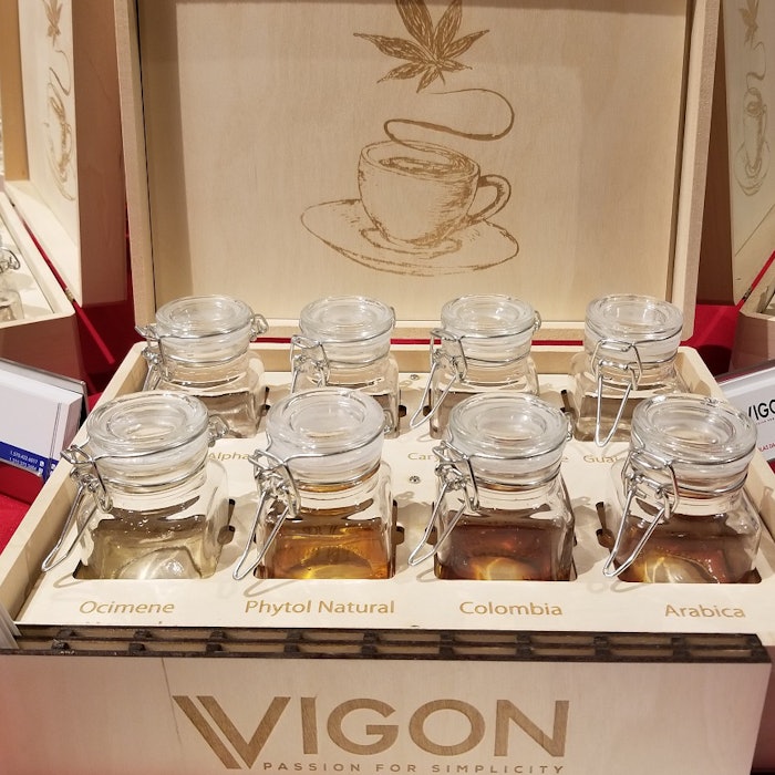 Vigon International featured six ingredients based on cannabis characteristics and two coffee CO2 extracts.