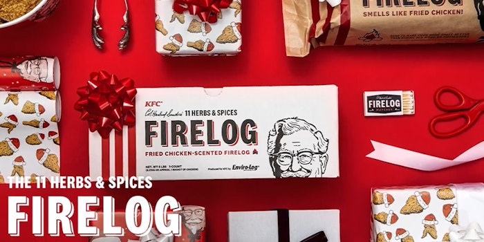 KFC releases its chicken scented firelong. Photo: KFC.