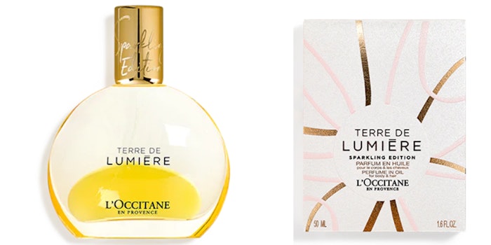 Terre de Lumière Sparkling Edition Perfume in Oil for Body & Hair. Photo Credit: L'Occitane.