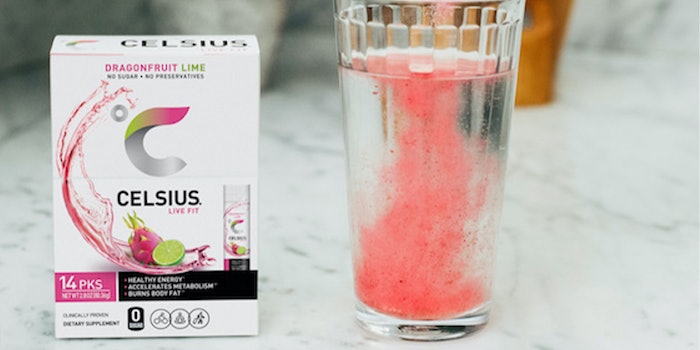Celsius' on the go powdered sticks. Photo Credit: Celsius .