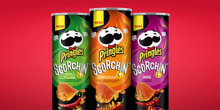 The Scorchin' line includes three new hot flavors. Photo: Pringles Facebook.