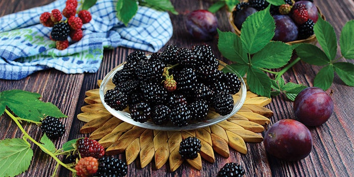 β-Ionone can be used in a number of dark berry and fruit flavors such as blackberry and plum.