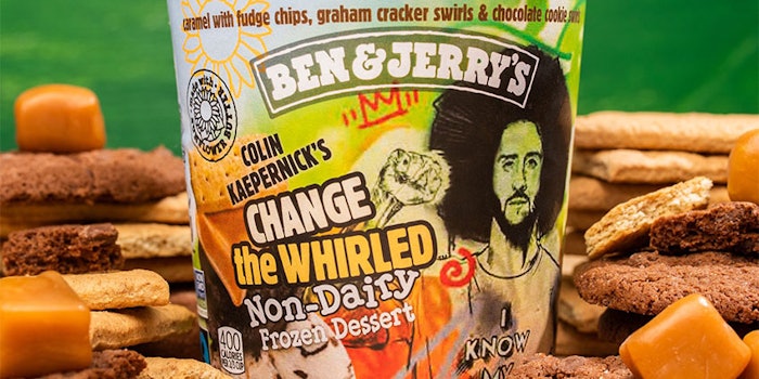 Colin Kaepernick's Change the Whirled non-dairy frozen dessert. Photo: Ben & Jerry's Twitter.