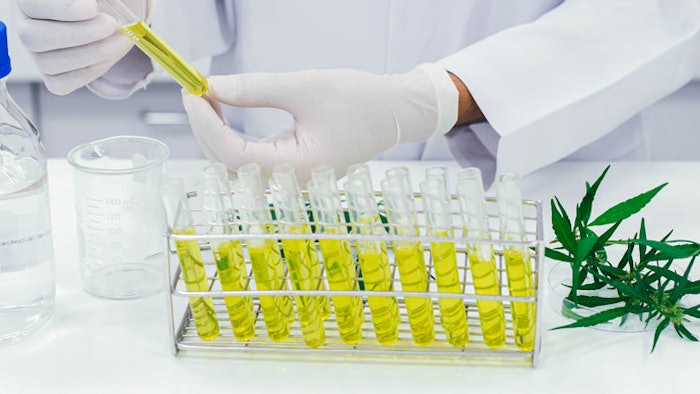 CBD extract in test tubes