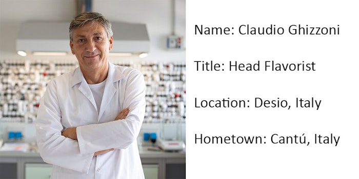 This month's Profiles column features Claudio Ghizzoni, head flavorist at Scentium.