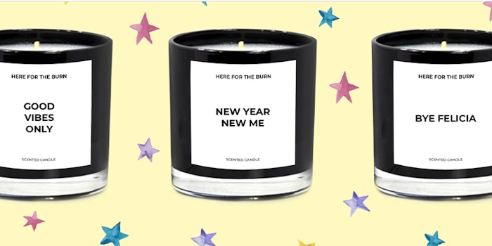 Here For The Burn's New Year candle collection. Photo: Here For The Burn.