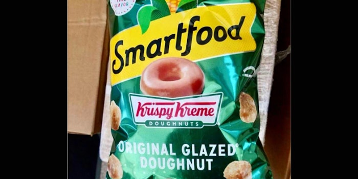 Smartfood's Krispy Kreme Original Glazed Doughnut flavored popcorn. Photo: Junk Banter Instagram.