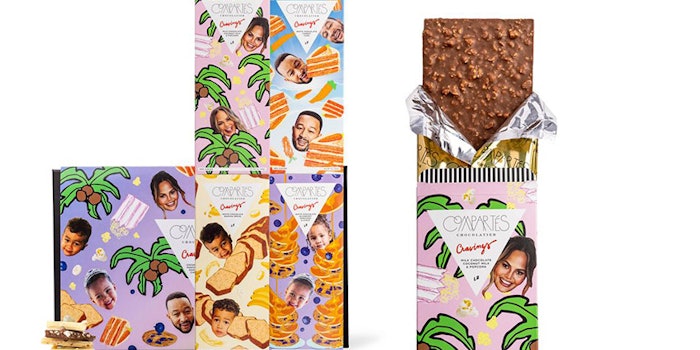 Chrissy Teigen collaborated with Compartes Chocolate to launch a new line of chocolate bars in four unreal flavors.