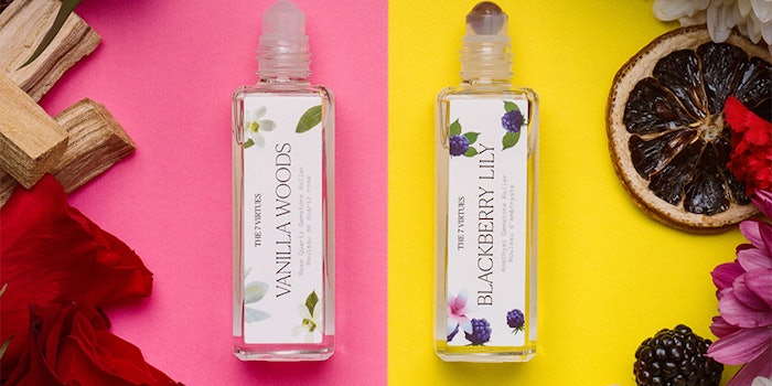The 7 Virtues is launching with two of its most popular scents, Vanilla Woods and Blackberry Lilly, in perfume oil form.