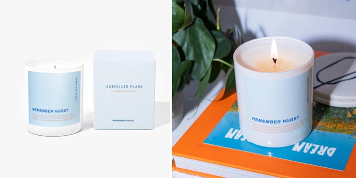 The candles are made of coconut and apricot wax and burn over 55 hours. Photo: Cancelled Plans.