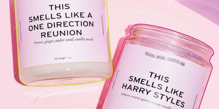 The company has candles based on Harry Styles, Harry Potter and even young Joe Biden. Photo: Cool Girl Candles' Instagram.