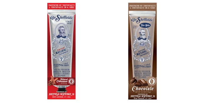 Dr. Sheffield's Kid's Chocolate and Natural Cinnamon toothpastes are Non-GMO and Leaping Bunny Certified.