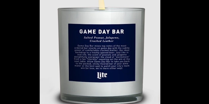 Game Day Bar has notes of peanuts and leather and a burn time of 50 hours.