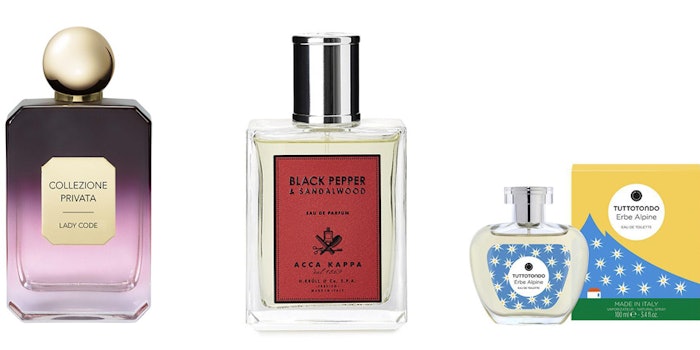 Storie Veneziane's The Lady Code, Acca Kappa's Black Pepper and Sandalwood and Tutotondo's Erbe Alpine.