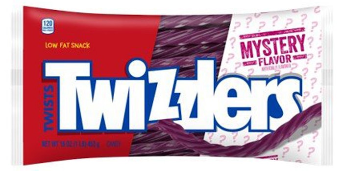 The Mystery flavored Twizzlers showcase a deep purple color. Photo: Wholesale Albanese Confectionery.