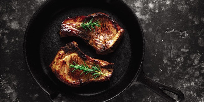 Pork flavors are well served by 100 ppm of 2-methyl pyrazine.