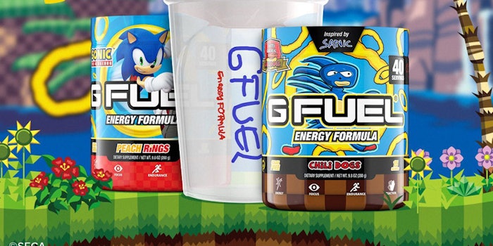 Sanic's Chili Dog flavor joins G Fuel's Sonic Peach Ring energy drink.