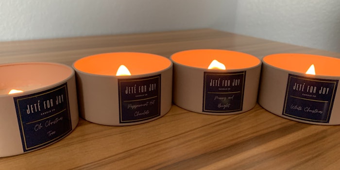 All candles are vegan and free of toxins, as well as hand poured. Photo: Jete for Joy Candle Co.