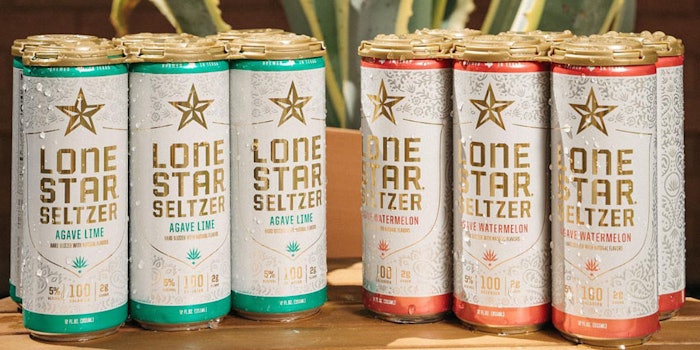 The seltzers are brewed locally in Austin and sweetened with blue agave nectar. Photo: Lone Star Beer's Facebook.