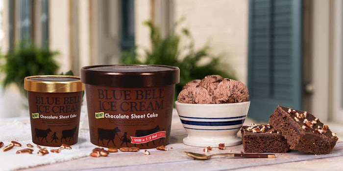 Chocolate Sheet Cake is available for a limited time. Photo: Blue Bell Ice Cream's Facebook.