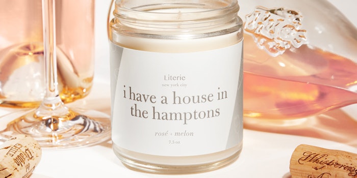 The candle, I Have a House in the Hamptons, joins Literie's other New York inspired fragrances.