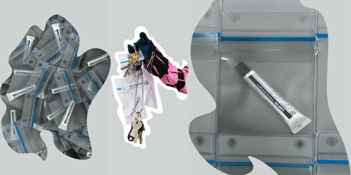 The solid fragrance is sold in a pack of two in a portable gripseal bag. Photo: Kiko Kostadinov.