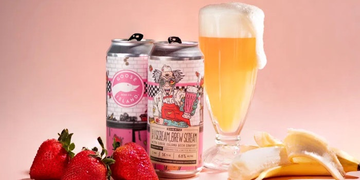The limited-edition flavor is a banana strawberry flavored milkshake IPA. Photo: BrewBound.