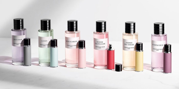 The portable, refillable bottles come in eight scents.