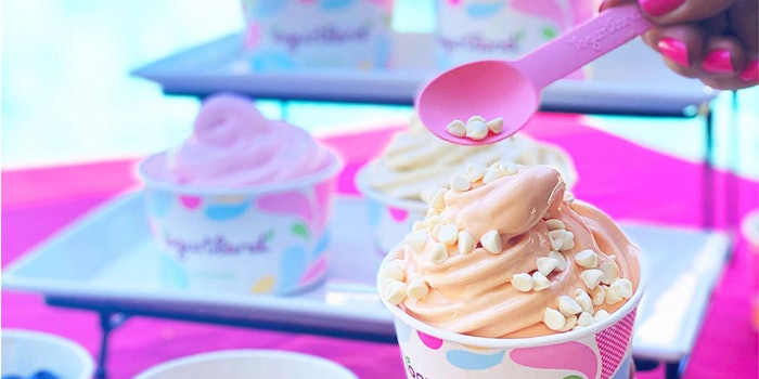 The launch includes a frozen yogurt flavor, as well as a relaunched plant-based sorbet. Photo: Yogurtland's Facebook.