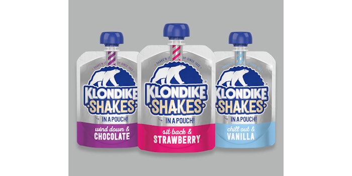 Strawberry joins two classic flavors in the Shake in a Pouch line. Photo: Refrigerated & Frozen Foods.