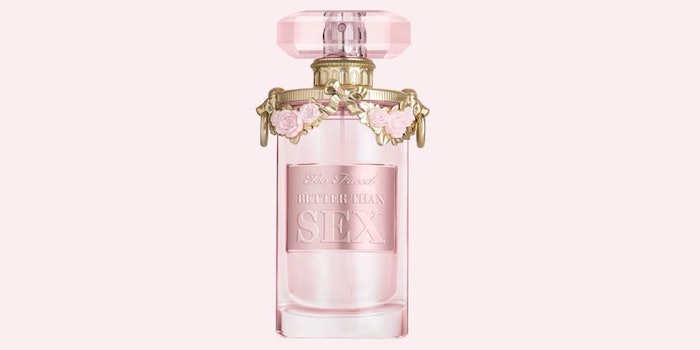 The perfume is inspired by its mascara brand, Better Than Sex, and features the same packaging and plaque.