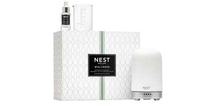 The collection includes sanitizing gel, liquid soap and body wash, all in the wild mint and eucalyptus fragrance.