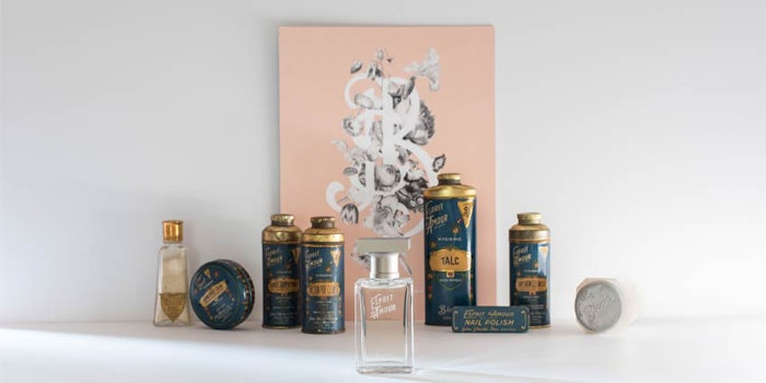 Blocki is relaunching its most famous fragrance from the 1920s with a modernized version of Esprit d’Amour, featuring the original logo design.