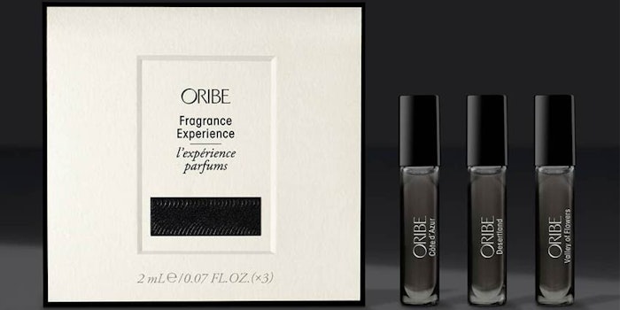 Oribe's first fragrance collection includes the brand's signature scent, Côte d’Azur, and two others, Valley of Flowers and Desertland.