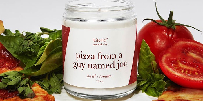 Literie's New York pizza-inspired candle holds scent notes of tomato and basil.