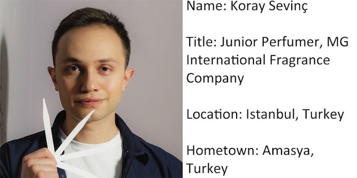 Koray Sevinç, junior perfumer, MG International Fragrance Company.