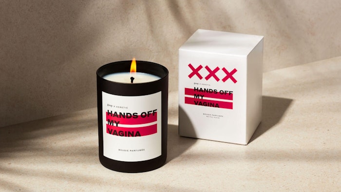 The scent for Goop's Hands Off My Vagina candle was made from hinoki cypress, damascene rose, toasted cacao and coriander.